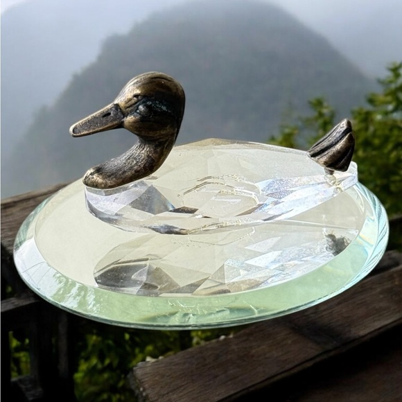 Frederick Cooper Vintage Brass & Murano Glass Duck Figurine Multicolor: 1.5”x1” - Picture 1 of 4
